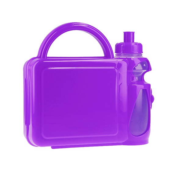 Purple Lunch Box For Kids With 500 ml Bottle BPA Free